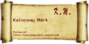 Kalocsay Márk névjegykártya